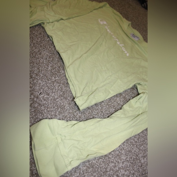 Champion Lime Green Cropped Long Sleeve Tee - Picture 4 of 6